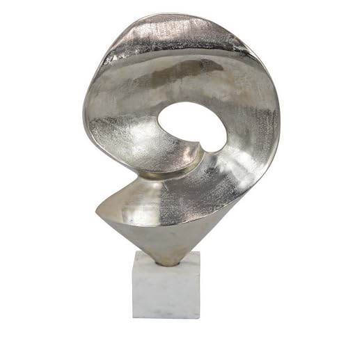 Benjara 24" Tabletop Home Decor Piece- Modern Art Sculpture- Chrome Metal
