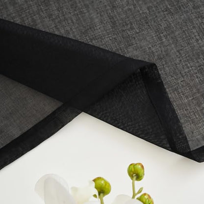 Sheer Curtains Rod Pocket Voile Drapes 108"Wx 84"L, Black, 2 Panels - color: Black, size: 108"W x 84"L (Pack of 2)
