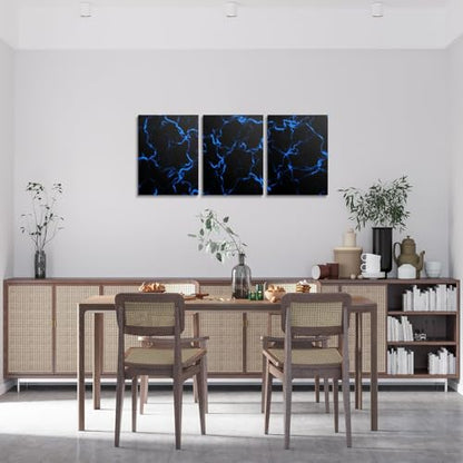 Feelyou Strip Lines Wall Art 12" x 16" x 3 - color: Blue
