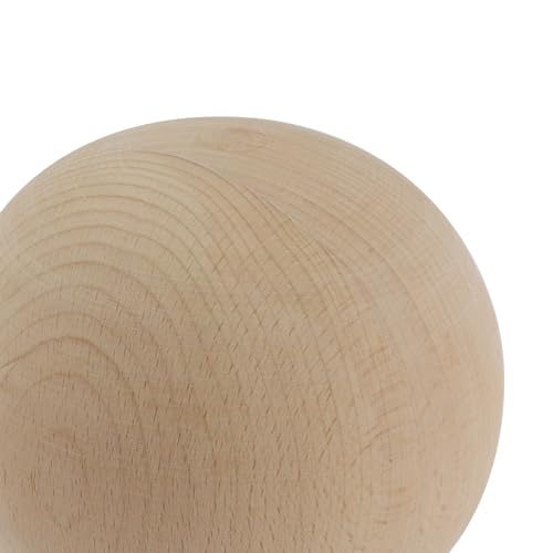 Bed Post Finial Unfinished Wood Finials, 4-3/4" Dowel Finial,2PCS - color: Wood, size: 5-1/2"×4-3/4"