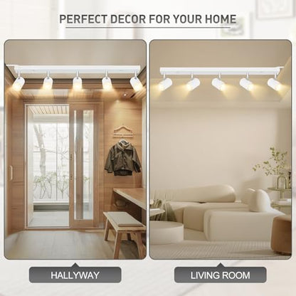 BoostArea LED Plug-in Track Light Kit, Matte White, 5-Light - color: 5 Light-White