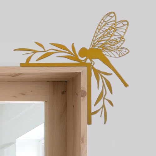 Rajukit Gold Dragonfly Wall Art, Door Frame Decor - color: Golden