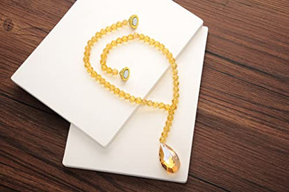 SUQ I OME Luxury Crystal Beaded Magnetic Curtain Tieback, Champagne - color: Champagne