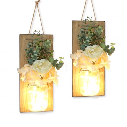 Rustic Wall Hangings Set of 2, XL Jacobean - color: 13.4"H Jacobean + Rose