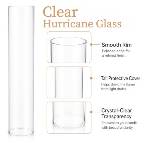CHILL RECIPE Glass Hurricane Candle Holders, Set of 6, 12" Tall Clear Glass - color: Floral, size: 12Inch (6Pcs)