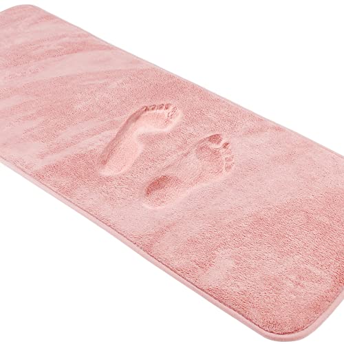 Light Pink Bathroom Runner Rugs Long Narrow Bath Mat Skinny Thin Bathmat - color: Pink, size: 16" x 47"