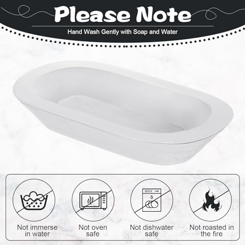 Nuogo 10 Pack 8.5 Inches Wooden Dough Bowls Bulk Rustic Bowls, White - color: White, size: 8.5 Inches