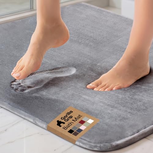 GORILLA GRIP® Memory Foam Bath Rug for Bathroom, 30x20 Graphite Gray - color: Graphite Gray, size: 30" X 20"