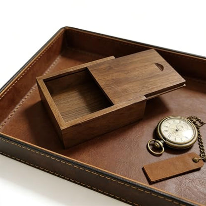 Mini Walnut Wood Gift Box Magnetic Sliding Lid Small Keepsake Case - color: Walnut (3.19")