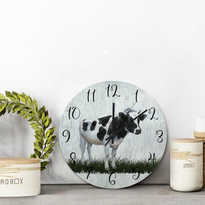 Holstein Cow Wall Clocks Farm Milk Cow Kitchen Wall Clock - color: Style-8, size: 15 inch