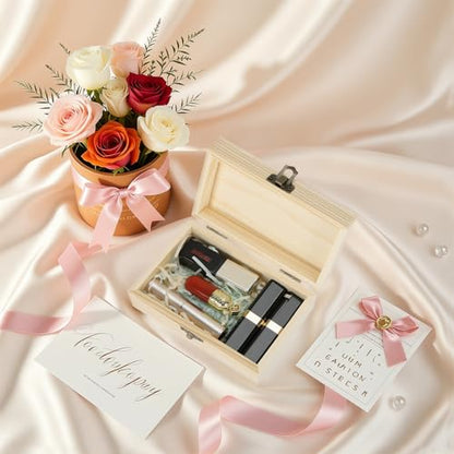 Small Unfinished Wooden Storage Box (Large 5.9 * 3.7 * 2.5 inch) - size: Large 5.9*3.7*2.5 inch