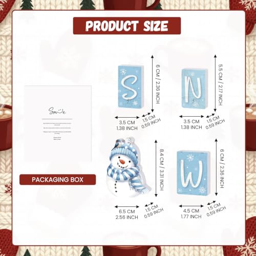 Smile Christmas Snow Winter Wooden Tabletop Decor - style: Letter Snow
