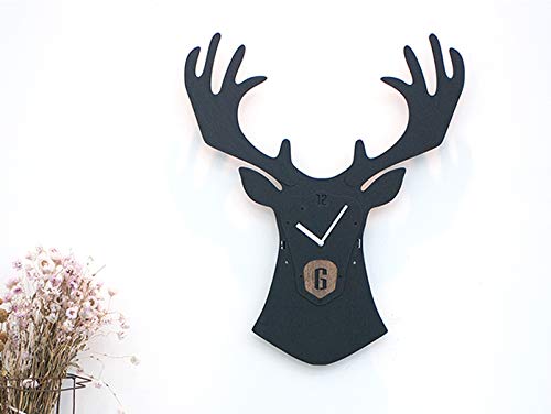 Stephanie Imports Modern Minimalist Reindeer Dark Wall Clock - color: Reindeer Dark