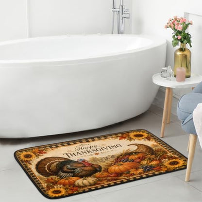 Thanksgiving Kitchen Rug Non-Slip Indoor Carpet Absorbent Welcome Mat - color: B:b-17