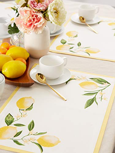 DII Lemon Bliss Tabletop Collection, Placemat Set, 6 Piece - size: Placemat Set