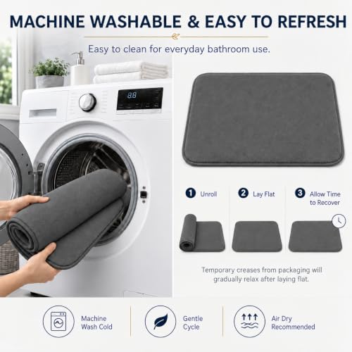 Bathroom Rugs Extra Soft Memory Foam Bath Mat Sets 3 Piece Non Slip Absorbent & Dry Living Mat Sets Washable Bath Carpets with Toilet Rug,Bath Rugs for Bathroom,Tub,Shower,Kitchen,Bedroom - color: Graphite Gray