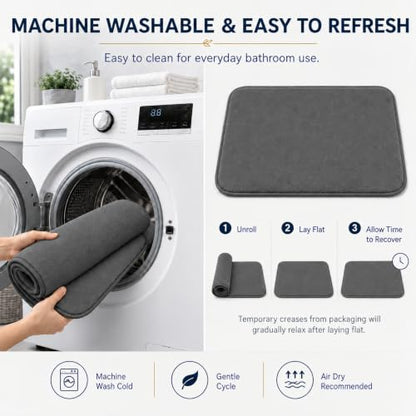 Bathroom Rugs Extra Soft Memory Foam Bath Mat Sets 3 Piece Non Slip Absorbent & Dry Living Mat Sets Washable Bath Carpets with Toilet Rug,Bath Rugs for Bathroom,Tub,Shower,Kitchen,Bedroom - color: Graphite Gray