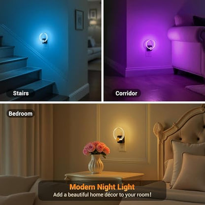 JandCase Night Light, 2 Pack Color Changing Night Lights Plug into Wall - color: RGB (Red, Green, Blue)