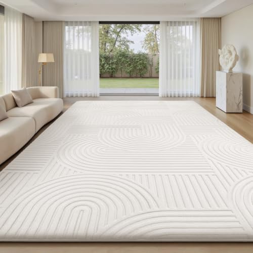 Sour Lemon 8x10 Area Rugs for Living Room Bedroom, Cream Rug Large Carpet - color: Cream, size: 8' x 10' (Rectangular)