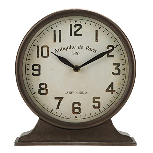 NIKKY HOME Antique Mantel Clock, Large Table Clock, Battery Operated