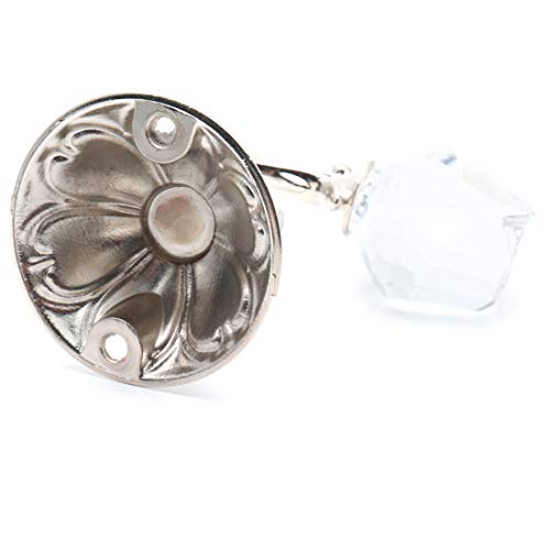 Xiaoyztan 2Pcs Silver Crystal Rose Curtain Tiebacks Wall Hooks - color: Silver