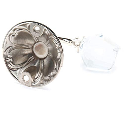 Xiaoyztan 2Pcs Silver Crystal Rose Curtain Tiebacks Wall Hooks - color: Silver