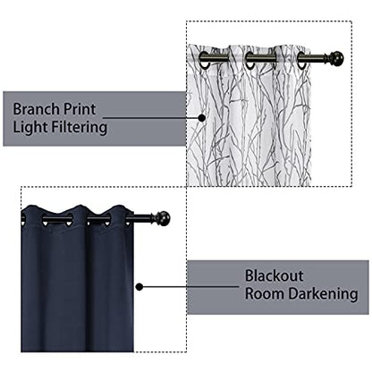 BONZER 4 Panels Set Mix and Match Curtains for Bedroom Living Room - color: Grey Dark, size: 54"W x 63"L (Pack of 4)