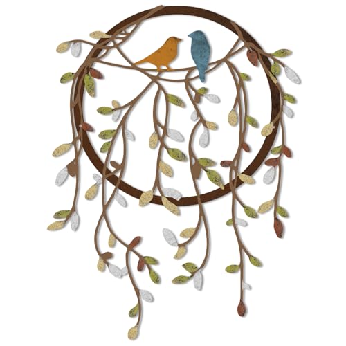 Ferraycle Metal Wall Art Bird Branches Hanging Ornament, Classic Color - color: Classic Color