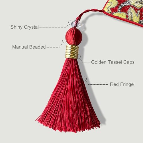 Elegant Table Runners 72 inches Long Chenille with Tassels Red Christmas - color: Red, size: 13x72”