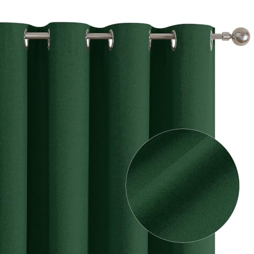 ChrisDowa Dark Green Blackout Curtains 45 Inches Long 2 Panels for Bedroom - color: Dark Green, size: 52"W x 45"L (Pack of 2)