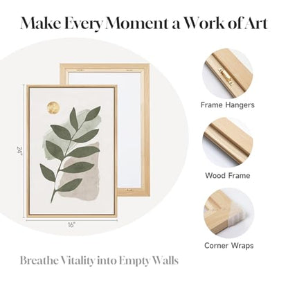 Large Framed Boho Sage Green Abstract Wall Art for Living Room, 16x24 Inch - color: Green Gold, size: 24" H x 16" W x 3Pcs