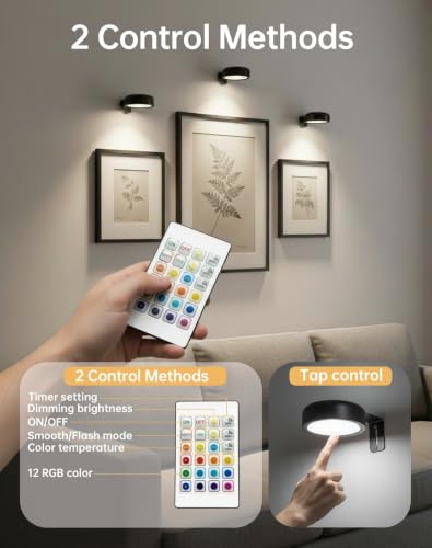 1 Pack Picture Light for Wall, 2000mAh Rechargeable Poster Light - size: 1 Pack
