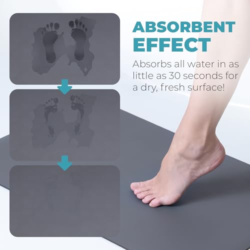 Homergy Bath Mat for Bathroom Non Slip, Quick Dry, 24x48 in, Dark Grey - color: Dark Gray, size: 24" x 48"