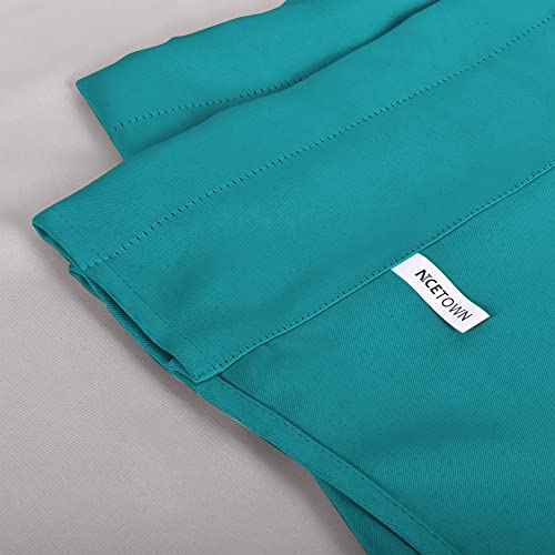 NICETOWN 2 Panels Peacock Teal Kitchen Valances for Window, 42W x 18L - color: Peacock Teal, size: 42"W x 18"L (Pack of 2)