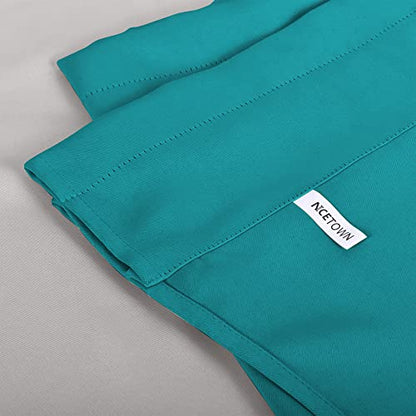 NICETOWN 2 Panels Peacock Teal Kitchen Valances for Window, 42W x 18L - color: Peacock Teal, size: 42"W x 18"L (Pack of 2)