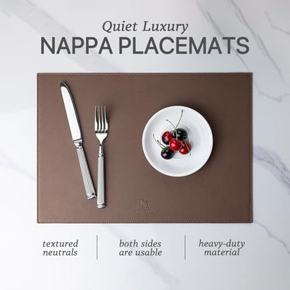 Baroyal Faux Leather Placemats Set of 4 Vinyl Washable Wipeable Table Mats for Kitchen Dining Table Heat Resistant Waterproof Modern Indoor/Outdoor Placemats Non-Slip Easy Clean Place Mats (Chocolat) - color: B-chocolat