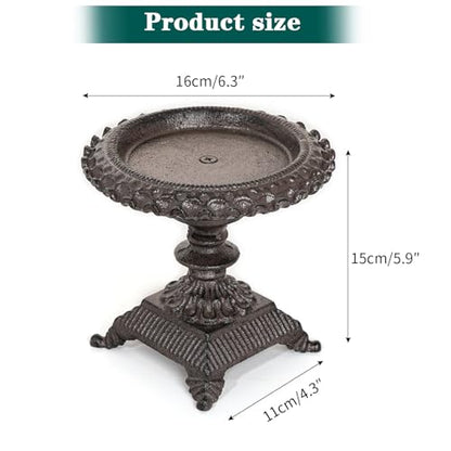 Sungmor Cast Iron Pillar Candle Holder-Rustic Style 5.9in Tall Candle Stand - color: Flower - 5.7inch Tall
