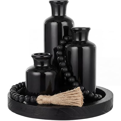 5 Pcs Coffee Table Decor Set, Black - color: Black
