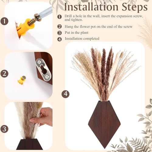2 Pcs Wooden Wall Planters, Brown, Regular Style - color: Brown, style: Regular Style