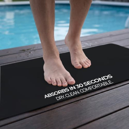 Homergy Bath Mat for Bathroom Non Slip, Quick Dry, 24x48 in, Black - color: Black, size: 24" x 48"
