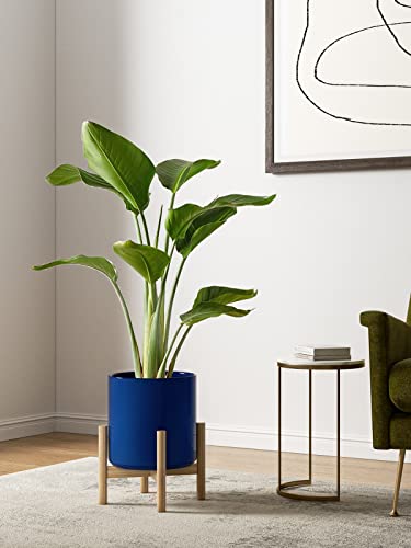 LE TAUCI 10+8+6 Inch Ceramic Pots for Plants, Indoor Planters with Drainage Hole and Plug, Modern Cylinder Flower Pots Set of 3 for Office and Living Room, Glossy, Midnight Blue - color: Midnight Blue