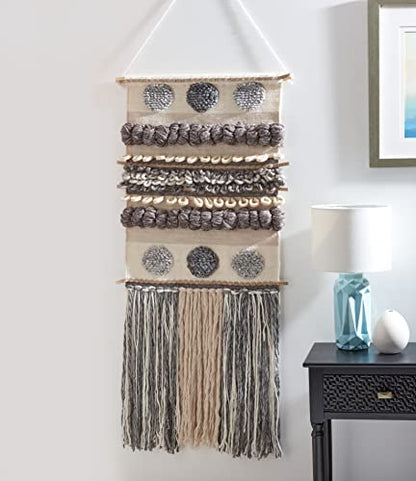 SAFAVIEH Home Collection Sedona Roxzie Boho Tribal Ivory/Grey Wool Woven Tapestry Hanging Wall Art