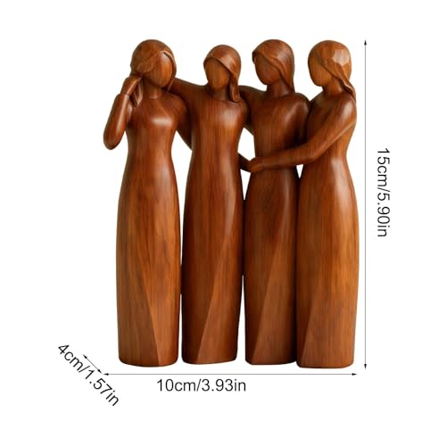 4 Sisters Friendship Resin Figurines Statue - Friend Birthday for Women | Resin Friendship Decoration | Statue Decor | for Display Desk Bedside Workplace Living Room Tea Table Dorm Apartment