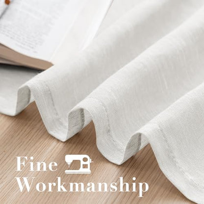H.VERSAILTEX White Linen Sheer Curtains 108" 2 Panels Grommet - color: White, size: 52"W x 108"L (Pack of 2)