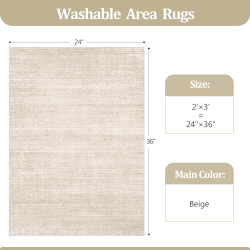 Valenrug 2x3 Rug Non Slip, Small Washable Entryway Rug Doormat, Beige - color: 01-beige, size: 2' x 3' (Doormat)