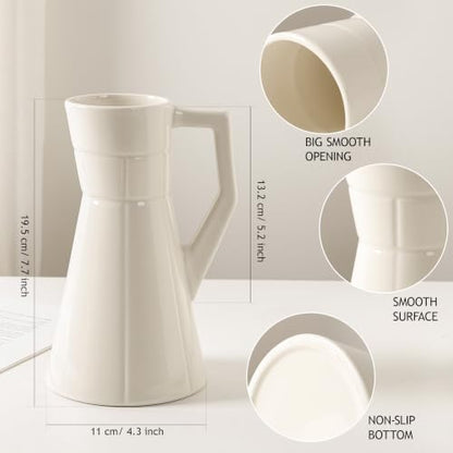 Bosilunlife Ceramic Flower Vase for Home Decor,Modern Table Vase