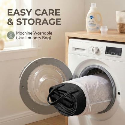 JMvicyroam 115L Extra Large Machine Washable Cotton Rope Blanket Basket - color: Black, size: 115L