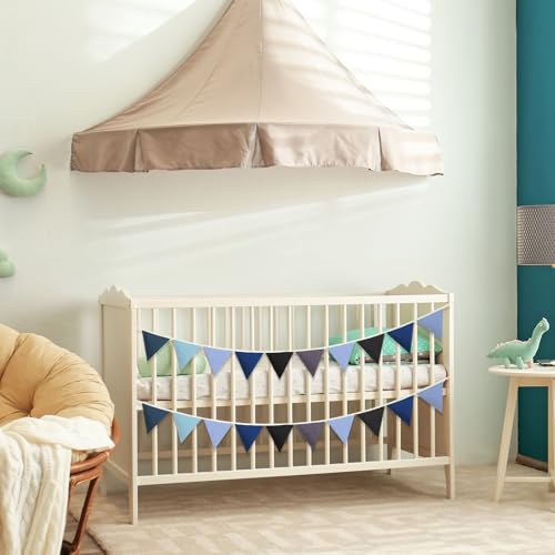 Oudain 2 Pcs Pennant Banner Flags Nursery Garland Triangle, Blue Color - color: Blue Color