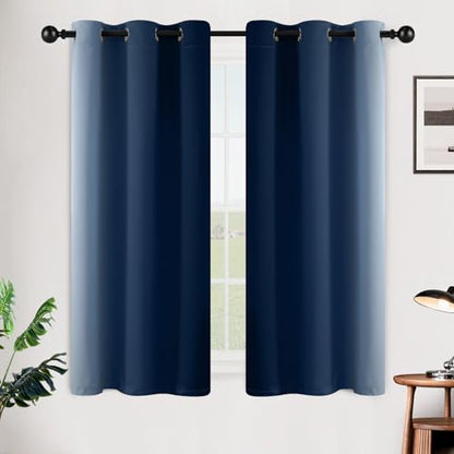SimpleHome Ombre Blue to Grey White Curtains for Living Room 42Wx54L - color: Blue, size: 42"W x 54"L (Pack of 2)