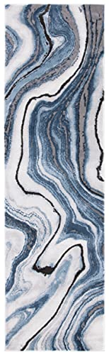 SAFAVIEH Craft Collection Runner Rug - 2'3" x 6', Blue & Grey, Modern Abstract Design, Non-Shedding & Easy Care, Ideal for High Traffic Areas in Living Room, Bedroom (CFT819M) - color: Blue/Grey, size: 2'3" x 6' (Runner)